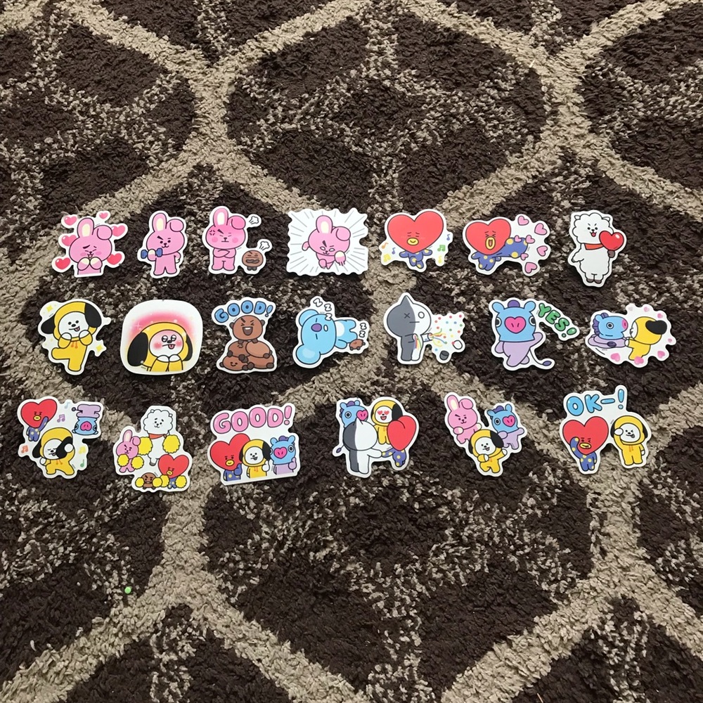 BT21 Decor Sticker Cartoon Animal 20 Piece Set